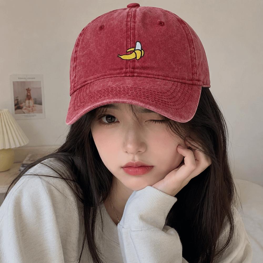 Adjustable Baseball Hat Banana Embroidered Sun Protection Hat Fashion Duck Tongue Hat Outdoor
