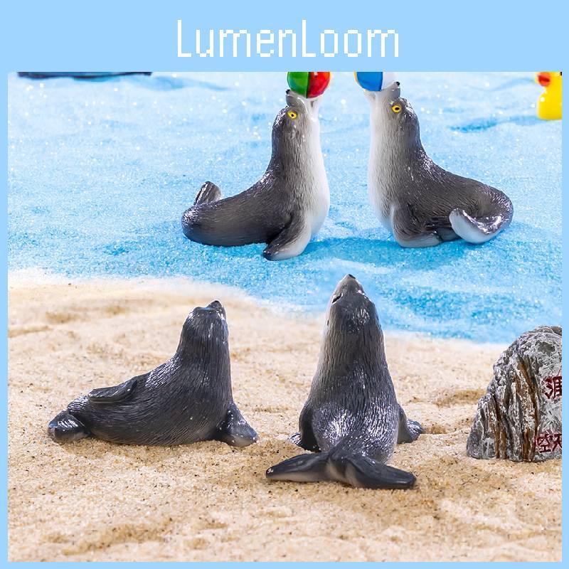Adorable Resin Sea Lion Figurines Ocean Beach Diy Decoration Cute Miniature Desktop Ornaments
