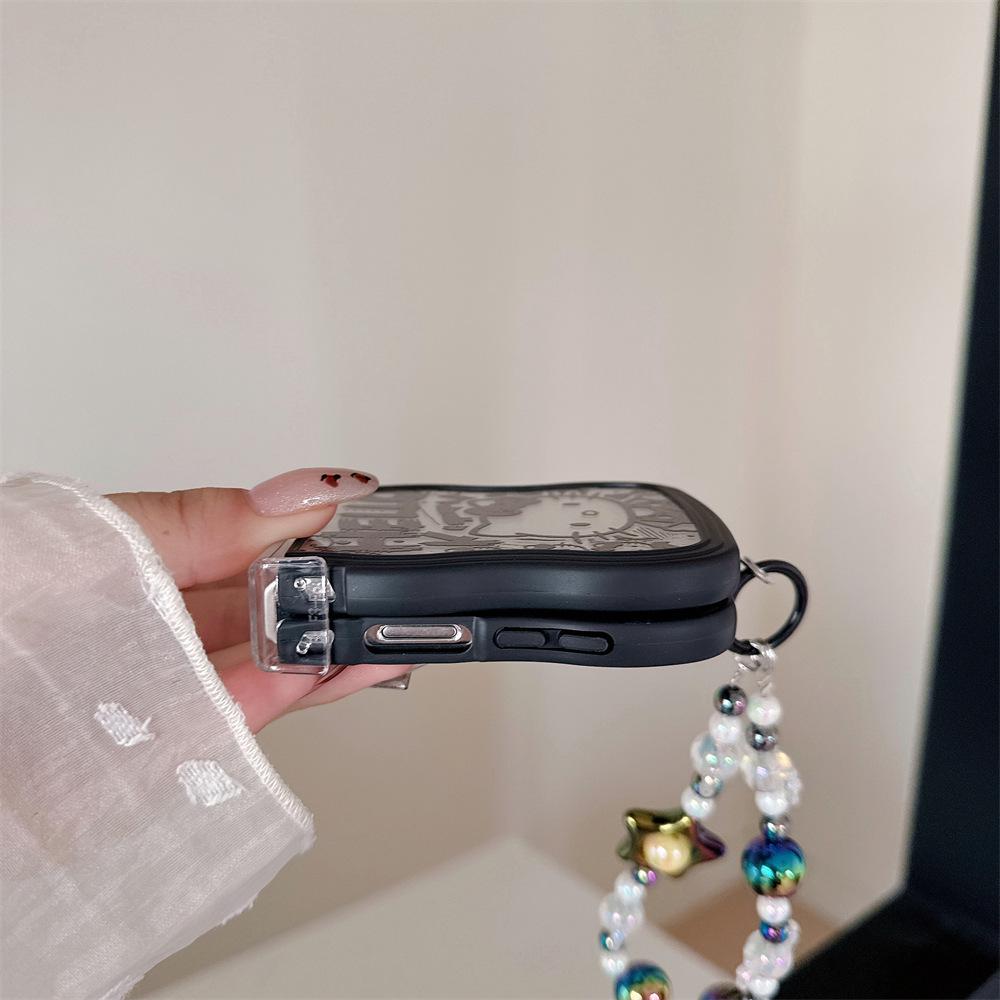 Защитный чехол для складного телефона Samsung Galaxy Z Flip7/6/5/4 с ремешком Hello Kitty