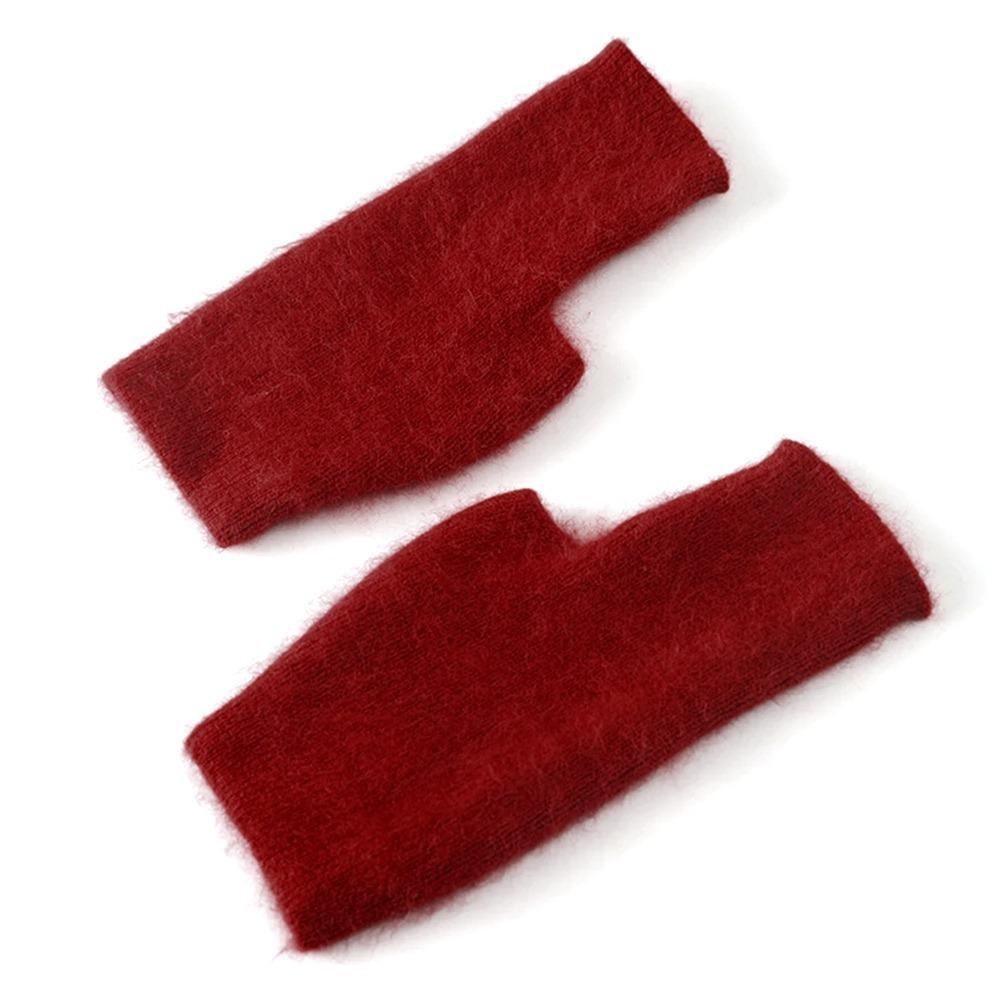 Wool Mink Cashmere Gloves Fingerless Wrist Gloves Protable Knitted Wool Glove  Autumn