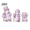 Indoor Winter Decorations 3PCS Christmas Snowman Wooden Ornaments, Decorative Cute Festive Figures, Rustic Holiday Ornaments High-definition Printing