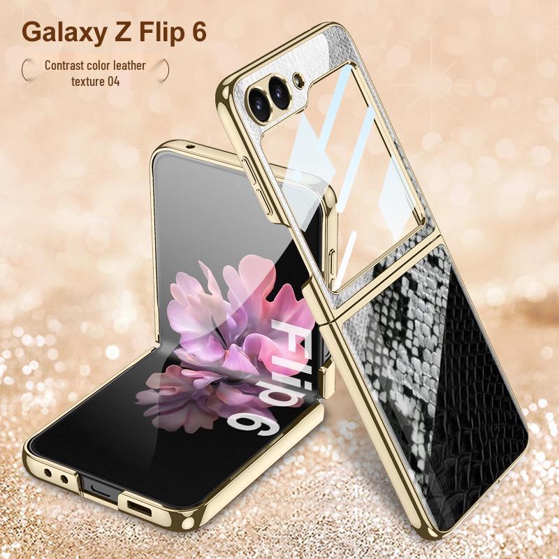 Чехол для складного экрана Samsung Z Flip 6: Защитная крышка для телефона с защитой от падения, гальваническим покрытием, персонализированная