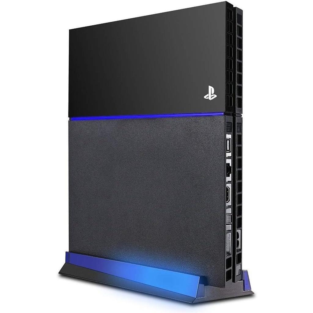 Stand with HUB & Blue Light for PS4, Blue Led Light Vertical Stand Base with 3 USB HUB Port for Sony Playstation4 PS4 Console