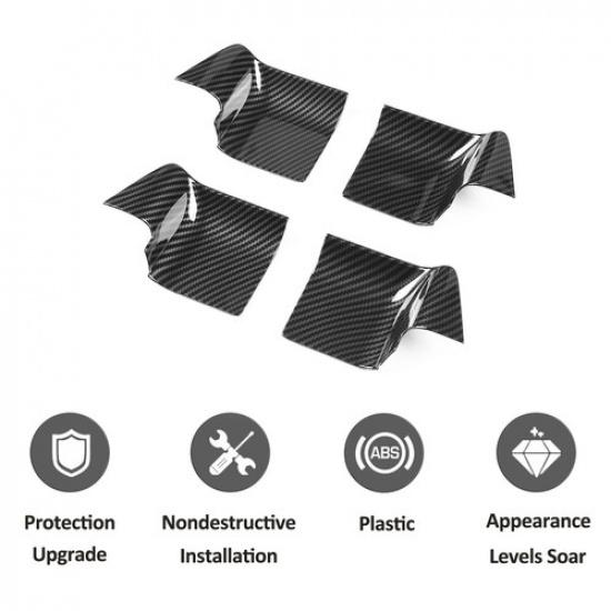 ABS Carbon Inner Door Handle Bowl Cover Trim for Land Rover Defender 110 20-22