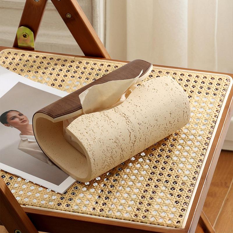 Geometric Leather Tissue Box Abstract Irregular Desktop Storage Box Paper Towel Holder Toilet Napkin Holder Home Decoraction