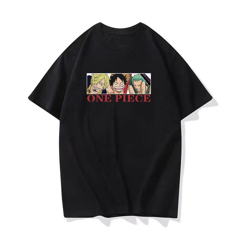 Japanese Anime One Piece Cotton TShirt Luffy Zoro Nami Graphic Summer Short Sleeve Unisex