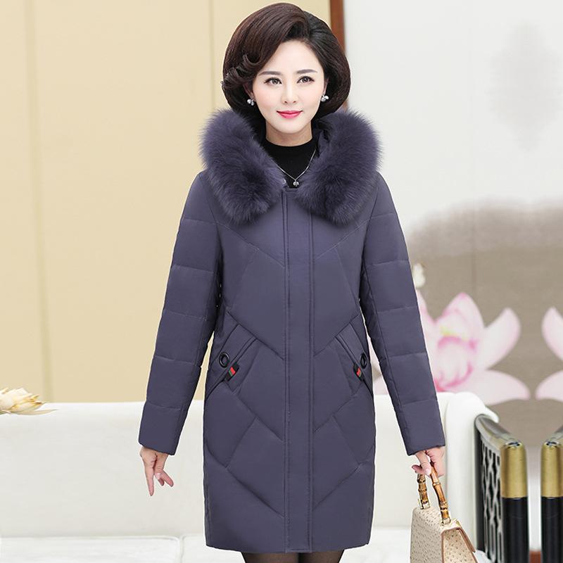 2024 Женская зимняя пуховая куртка большого размера с меховым воротником - Модная, Теплая, Утепленная, Мамин тренд.