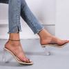 Summer Women Pumps Sandals PVC Jelly Slippers Open Toe High Heels Women Transparent Perspex Slippers Shoes Heel Clear Sandals