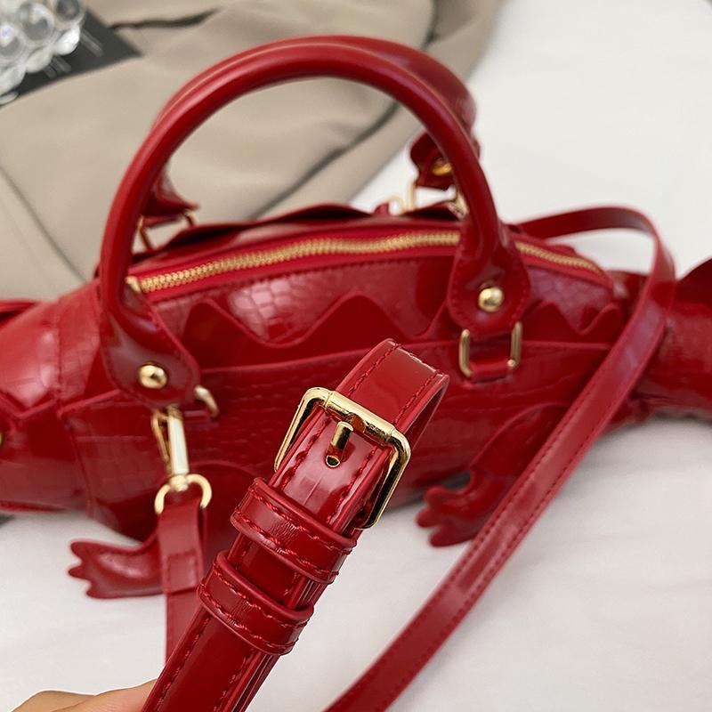 Street Cool Handbag Female PU Crocodile Shape 3D Creative Special-shaped Bag Can Be Crossed On One Shoulder
