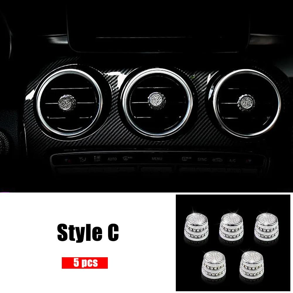 Для Mercedes Benz C Class W205 2015-2018 молдинги салона кондиционер кондиционер розетка вентиляционное отверстие ремонт кристалл алмаз наклейка кольцо отделка