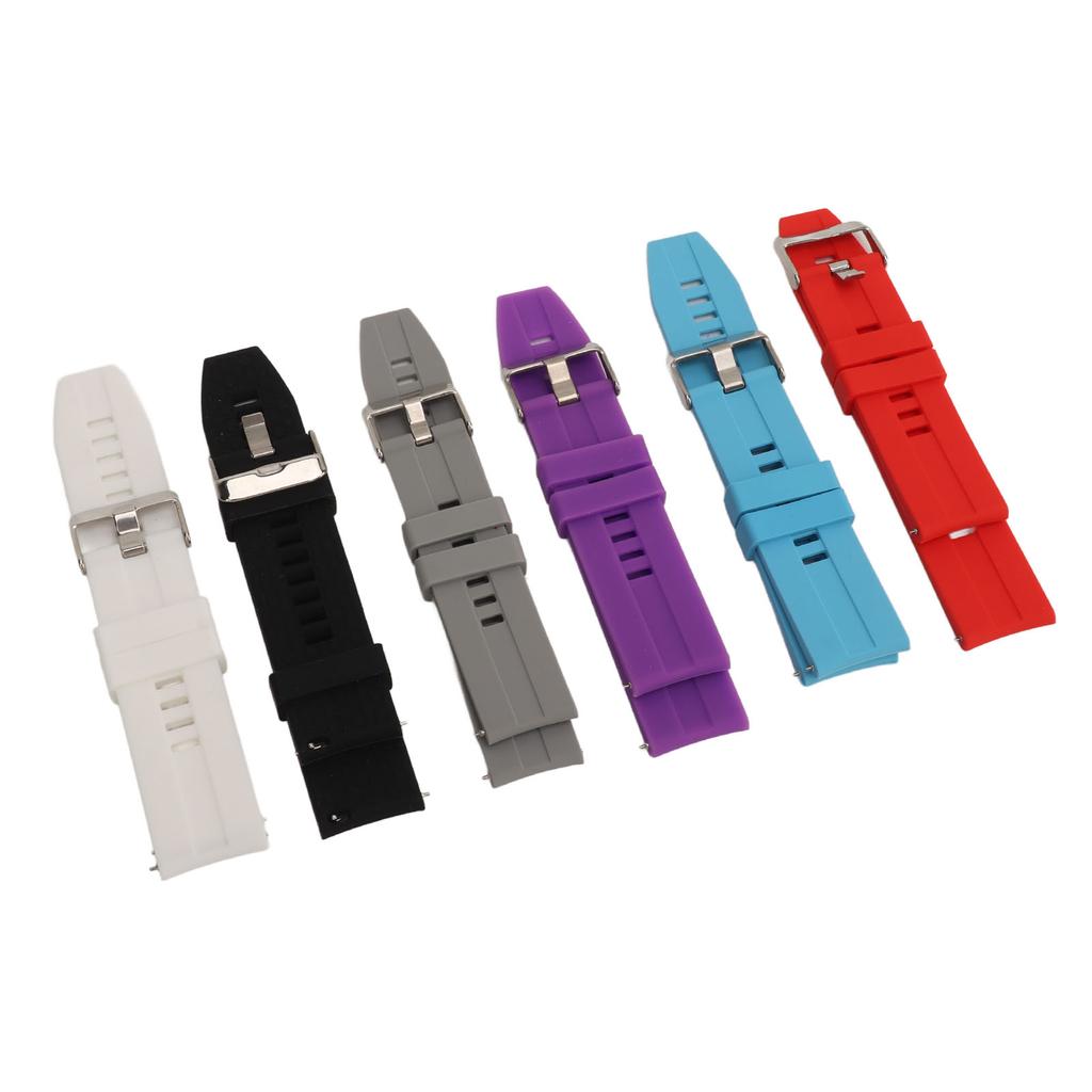 6PCS Smart Watch Bands for Men Women Silicone 22mm Quick Release Watch Replacement Straps for GT2 GT3 Black White Gray
