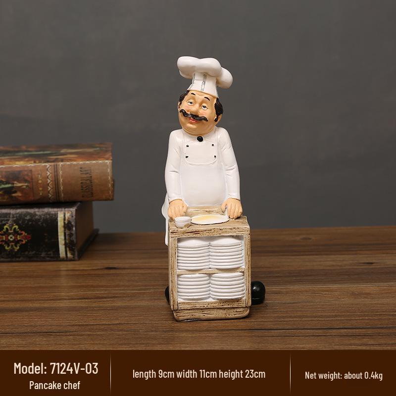 European Chef Figurine - Decorative Ornament for Home, Cafe, Cake Shop, or Living Room