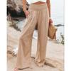Women's Fashion Loose Casual Solid High Waist Wide Leg Pants Casual Pants