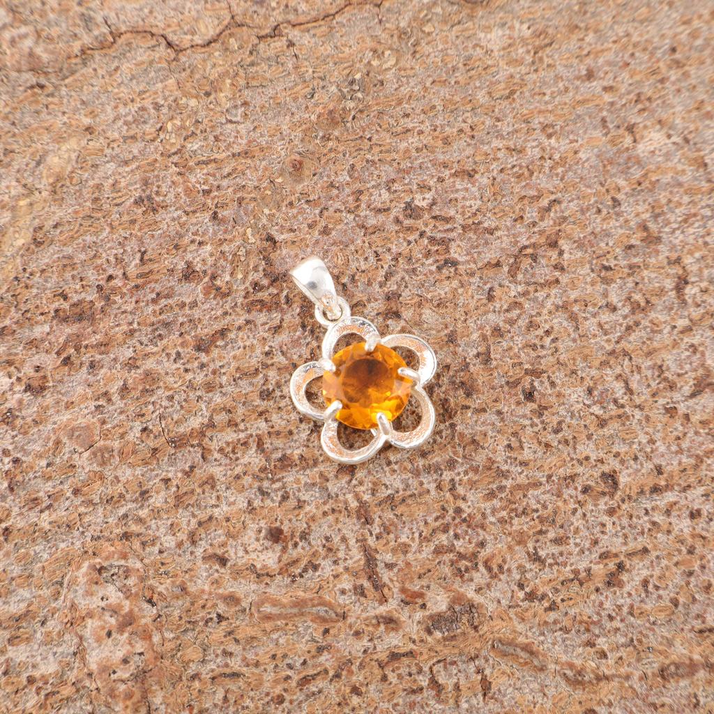 Citrine Pendant Gemstone Jewelry, 925 Solid Sterling Silver Pendant, Handmade Jewelry Birthstone Pendant, Gift For Him