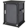 Camping Camping Cupboards, Folding Portable Kitchen Table with 3-Tier Storage, Black