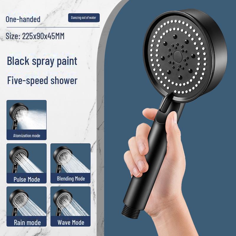 Ручной душ под давлением: Пятискоростной тропический душ высокого давления со смесителем для ванны.