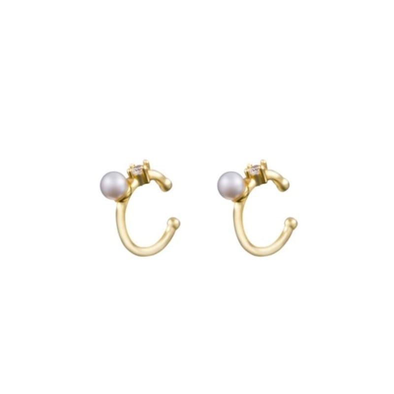 aora MINIMAL CZ PEARL EAR CUFF DW_135