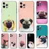 Милый чехол для телефона «сделай сам» с собакой-мопсом для iPhone 5 5S 2020se 6 6s 7 8 plus x 10 XR XS 11 12 13 mini pro MAX, черная задняя крышка из ТПУ