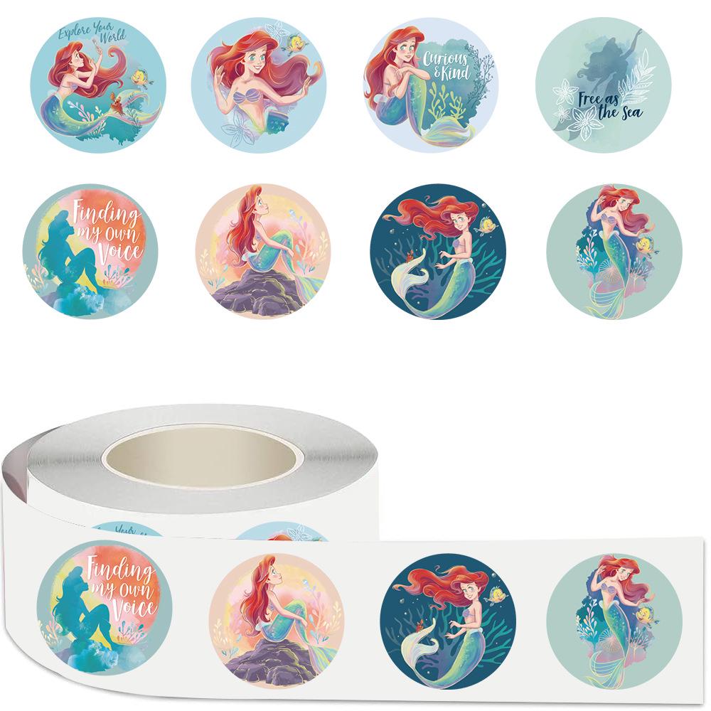 Mermaid Princess Curl Stickers - 500 Waterproof, Self-Adhesive Sheets of Hot Cartoon Characters