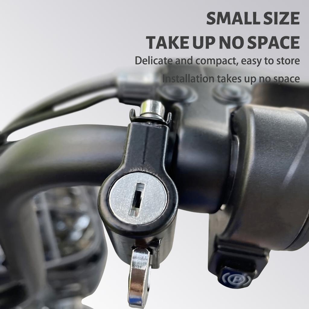 Universal Motorcycle Helmet Lock Anti-Theft Helmet Security Lock Metal 22mm-26mm Black with 2 Keys