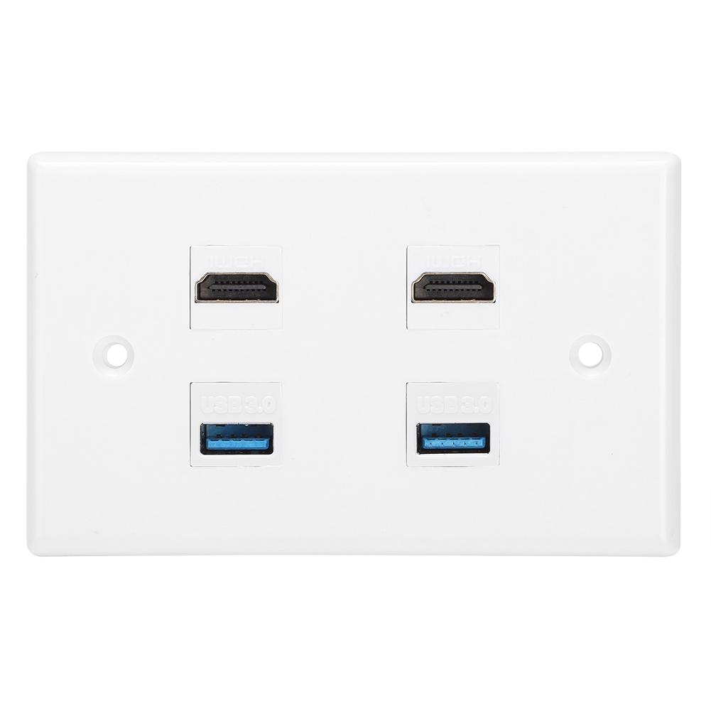 2 HDMI Female to Female Buck 2USB Buckle настенная панель для дома и отеля