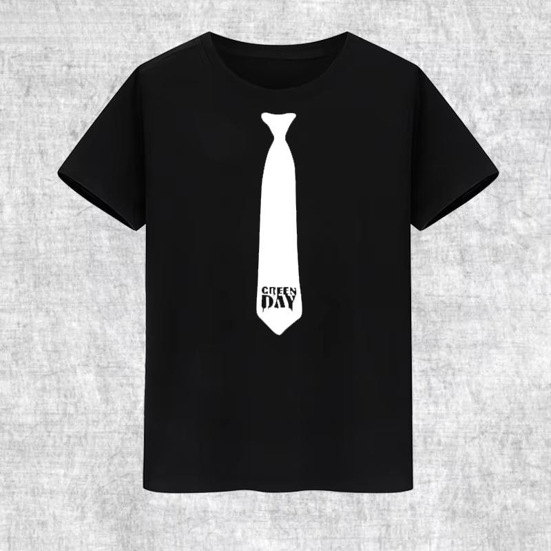 Tie Retro Punk Rock Style Black And White Silhouette Graphic Tee Cotton Unisexs Unisexs Tshirt Summer Streetwear