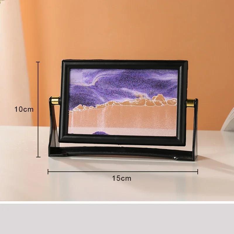 Creative Moving Sand Art Painting Square Glass 3D Deep Sea Sandscape Quicksand Hourglass Rotatable Flowing Sand Home Decor Gifts