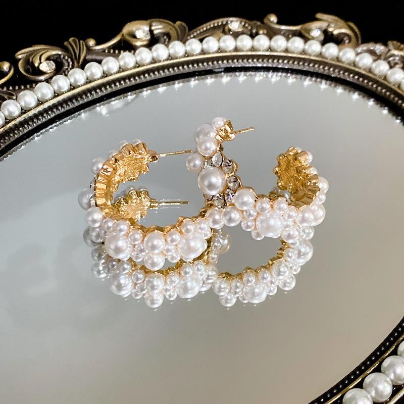 Серьги-цветы из пресноводного жемчуга с посеребренными и позолоченными иглами из настоящего золота, высококлассные серьги, французские серьги в стиле легкой роскоши, элегантные серьги для женщин