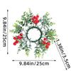 25cm Candle Holder Wreath Red Fruit Eucalyptus Leaves Wreath Candlestick Wreath  Christmas