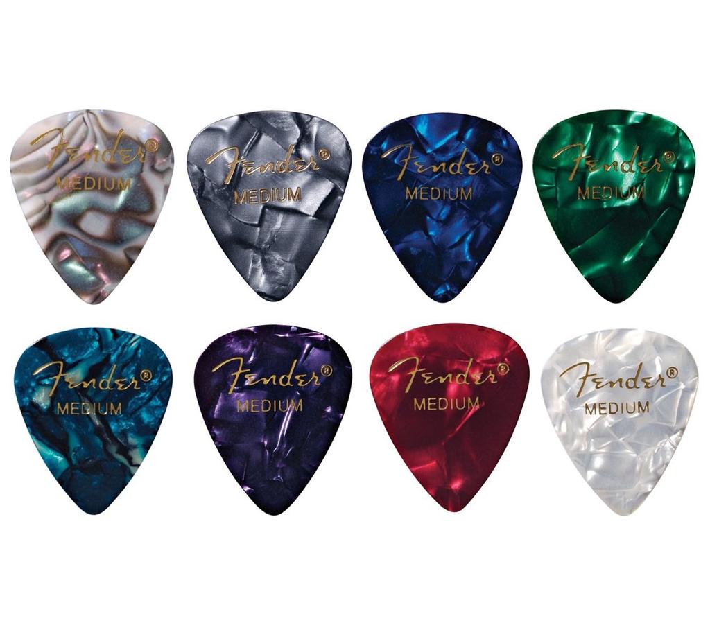 Fender Colors 8 Pieces Piece of Each Teardrop MEDIUM Guitar [8 Assorted] (1 Color) Pick…