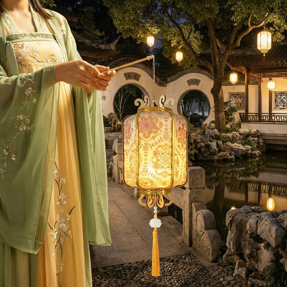 Traditional Antique Luminous Lantern Glowing Chinese Flower Lantern DIY Craft