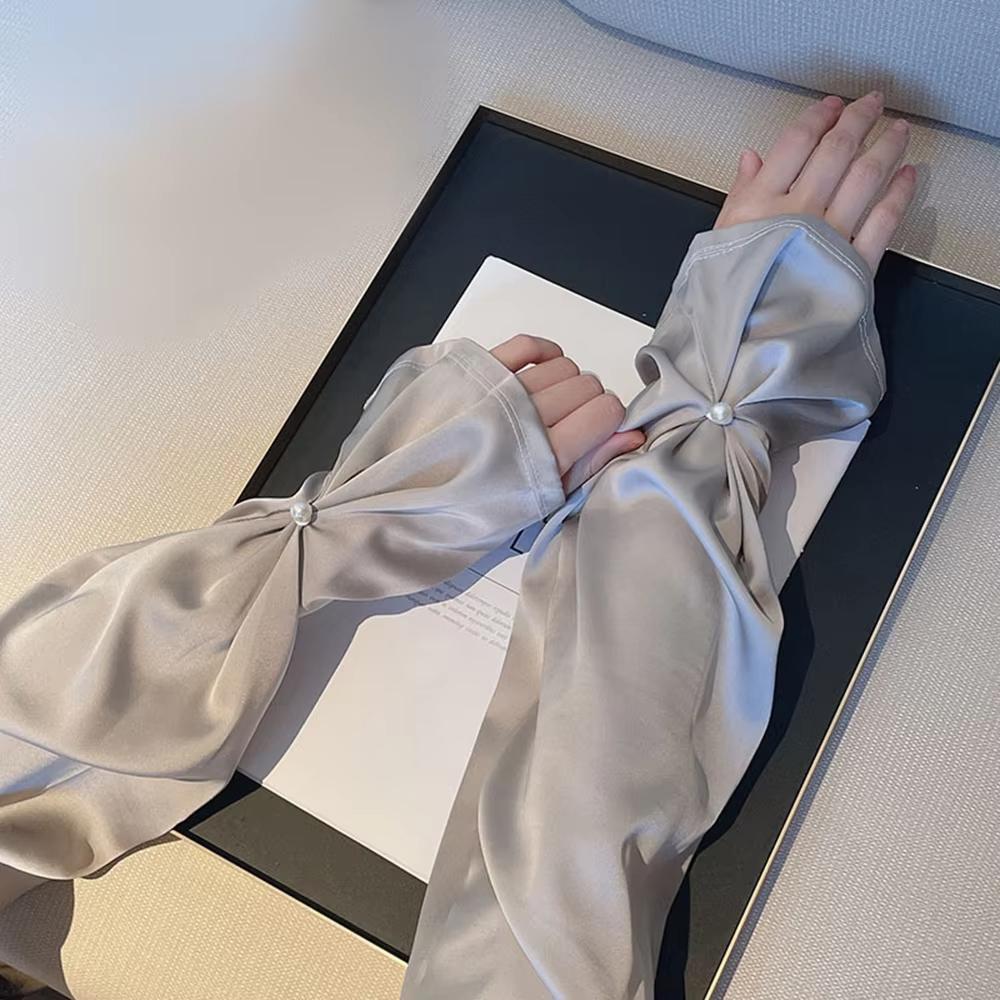Sun Protection Silk Fabric Sleeves Thin Yarn Arm Sunscreen Covers Driving