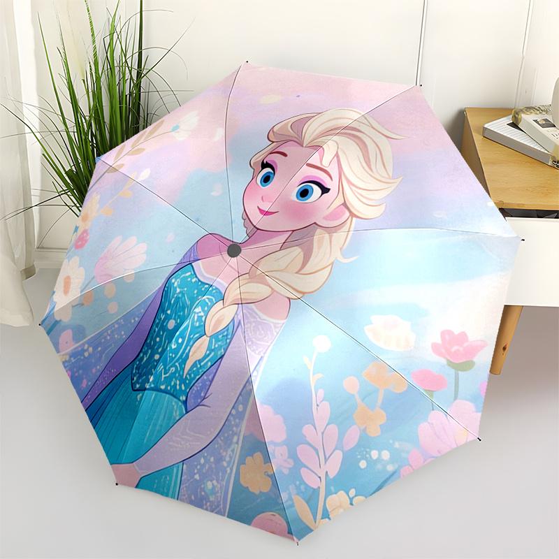 Elsa, Frozen Automatic Opening and Closing Umbrella, Compact Travel Umbrella, Lightweight and Portable, Suitable for Beach Commuting Busines