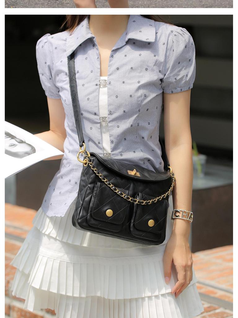 Новинка 2024 года сумка-мессенджер Hobo Hippie из коровьей кожи с ретро-фурнитурой — стиль подмышки и плеча