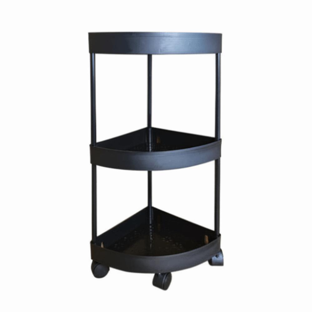Multi-Tier Corner Storage Rack Large Capacity with Wheels Mobile Storage Rack Detachable Tiers Triangle Bathroom Storage Rack