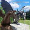 New Garden Dragon Statue Fountain Dragon Water Spray Dinosaur Ornament Resin Water Sculpture for Home Garden Decoration