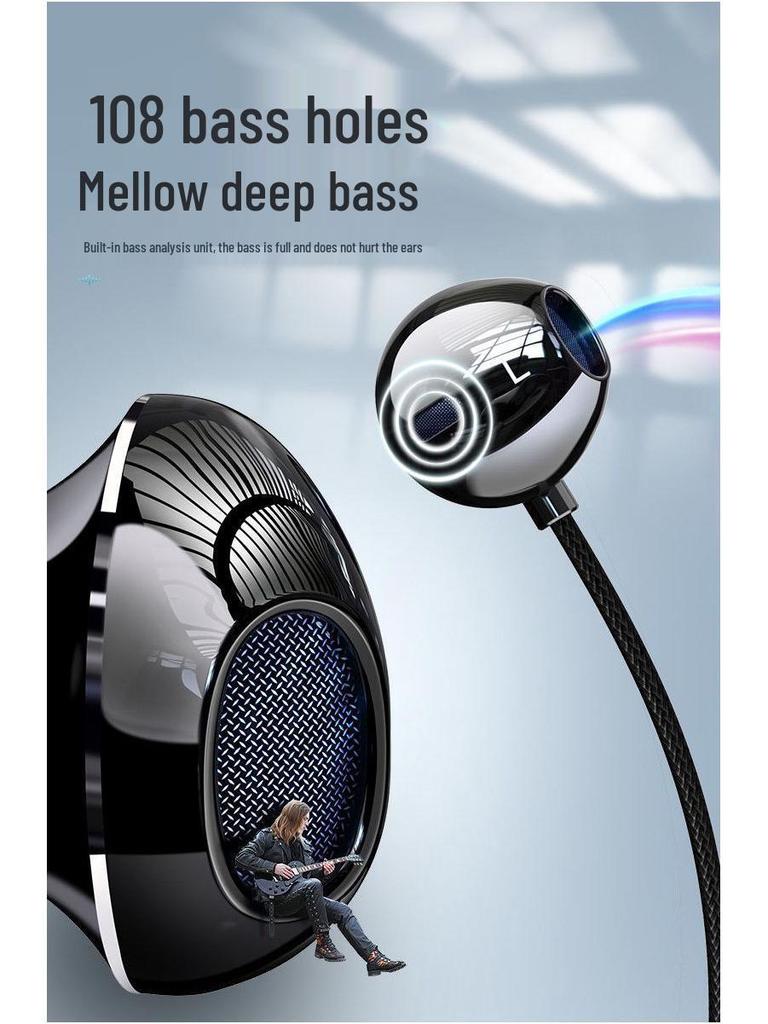 High-End Wired Professional Karaoke Headphones, Nylon Type-C, Universal for OPPO, Xiaomi, Vivo