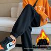 Women's Pure Cotton Plush Harem Sweatpants - Loose Cuffs, Slimming, Autumn/Winter 2024.
