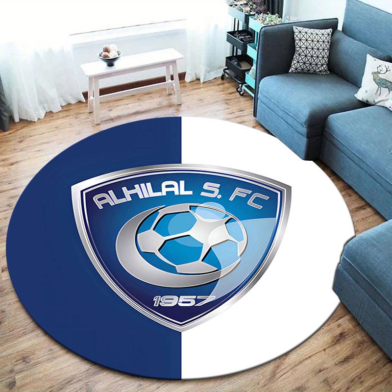 Al Hilal SFC Round Area Rug,Carpet Rug for Living Room Bedroom Sofa Playroom Decor,Non-slip Floor Mat