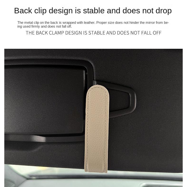 Универсальный автомобильный держатель для солнцезащитных очков, кожаный зажим для билетов и карточек, практичная вешалка для очков в машину