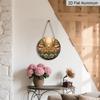 2D Flat Aluminum Tulip and Bee Wall Decor Rustic Garden Style 7.87 Inches X 7.87 Inches Perfect for Gardens, Farmhouses, Front Doors, Porches, and