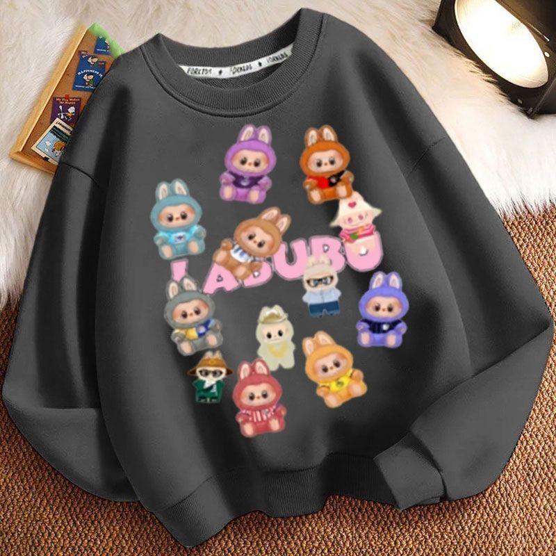 Милые толстовки с круглым вырезом для детей, модные повседневные толстовки с длинным рукавом для мальчиков и девочек на весну и осень