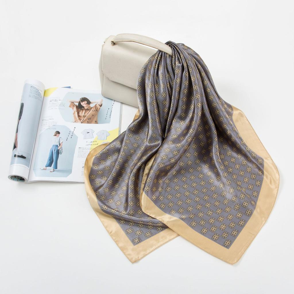 Большой квадратный шарф из искусственного шелка 90 см. Шелковый шарф женский. Новинка 2024 года. Весенние и осенние модели зарубежной модной рубашки. Большой квадратный шарф. Материнский шарф.