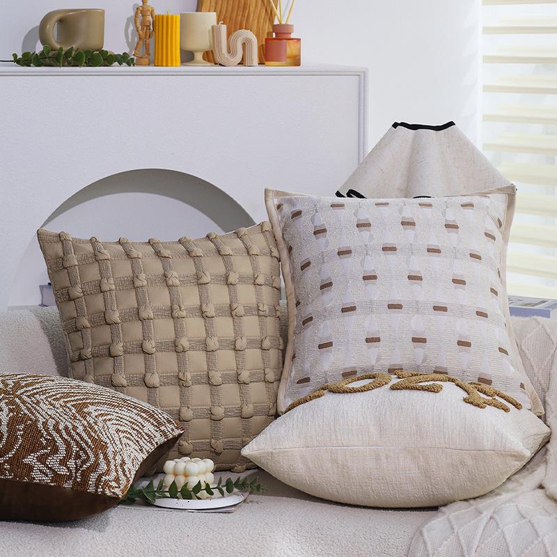 Коричневая наволочка, Легкая роскошная французская подушка, Подушка для дивана-кровати в гостиной, Подушка для эркерного окна, Подушка для поясницы