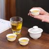 Portable Kung Fu Travel Tea Set  Porcelain Gaiwan Tea Cups Mug of Tea Ceremony Teapot Chinese Ceramic Teacup Drinkware