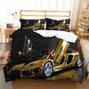 Speed Sports Car Duvet Cover Set Full Queen Size Red Cool Racing Car Bedding Sets Speed Automobile Extreme Sport Quilt Cover Set
