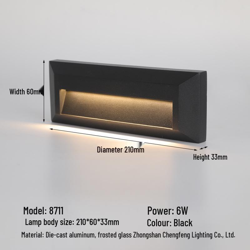 Водонепроницаемый светодиодный светильник для ступеней для наружных пандусов и углов, литой алюминиевый плинтусный светильник