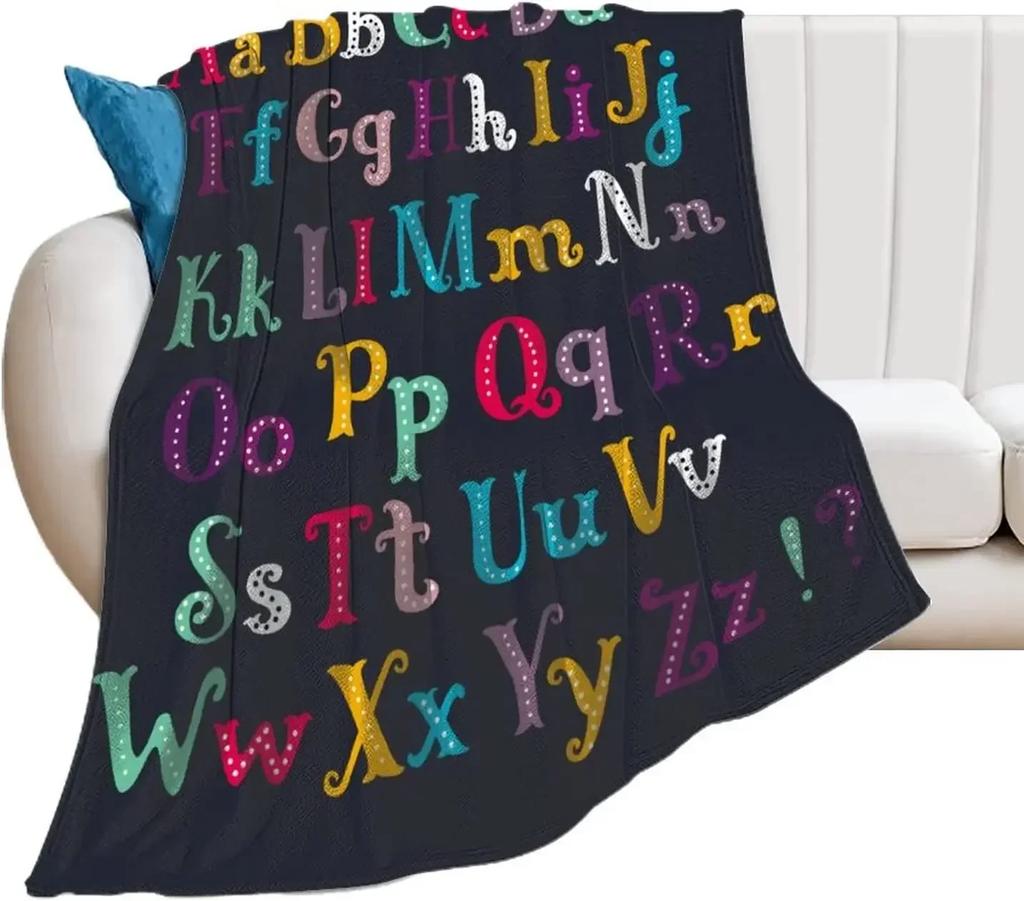 Фланелевое одеяло Alphabet Lore Аниме Мультфильм Супер Мягкое Микро Подходит для Дивана Гостиной Пледы Все Сезоны Легкое