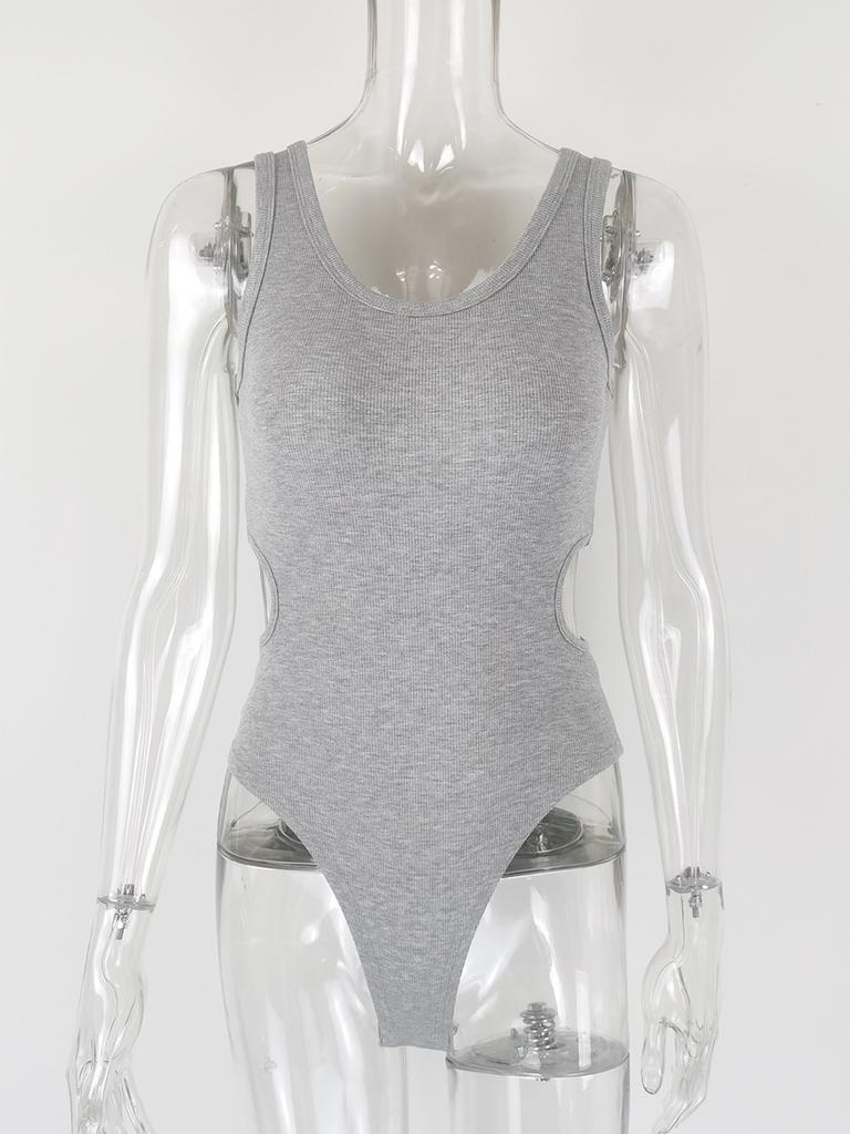 New Summer Women's Sexy Slim Fit U-neck Waist Hollow Jumpsuit