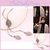 Womens Fashionforward Long Necklace Featuring Elegant Leaf Design Perfect For Holidays And Events